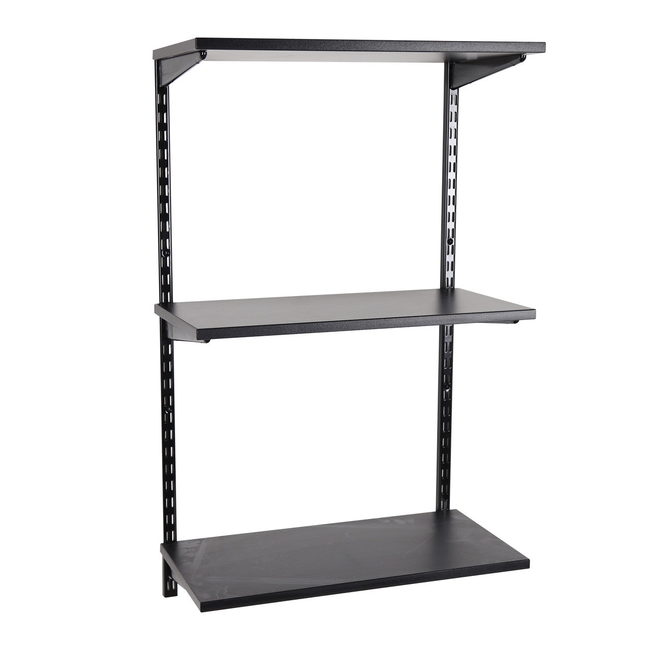 Black Twin Slot Shelving Kit - H1000mm - 3 Shelves