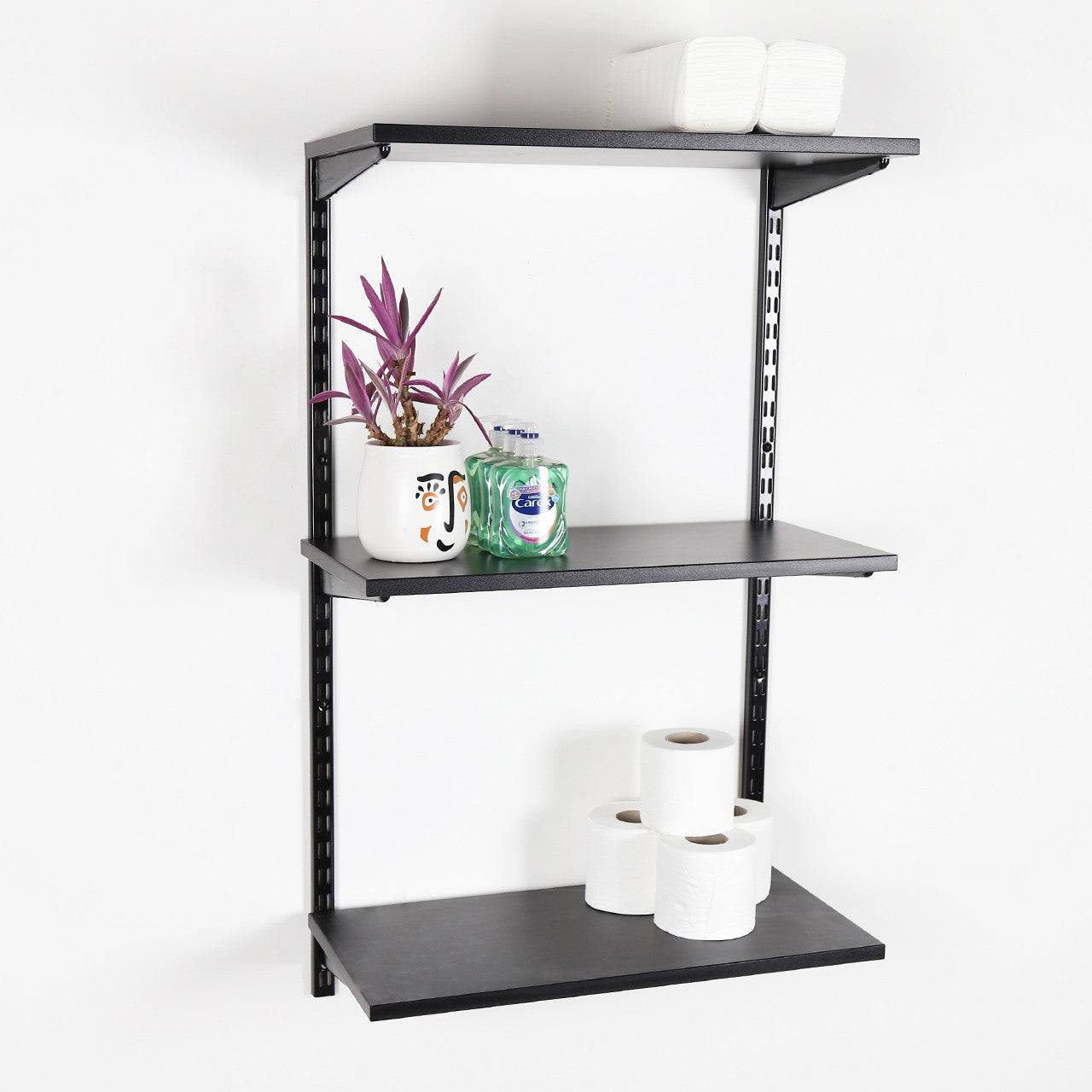 Black Twin Slot Shelving Kit - H1000mm - 3 Shelves