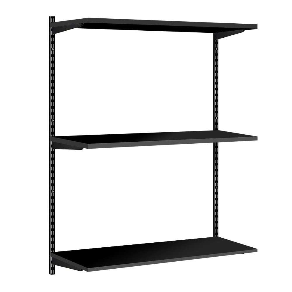 Black Twin Slot Shelving Kit - H1000mm - 3 Shelves