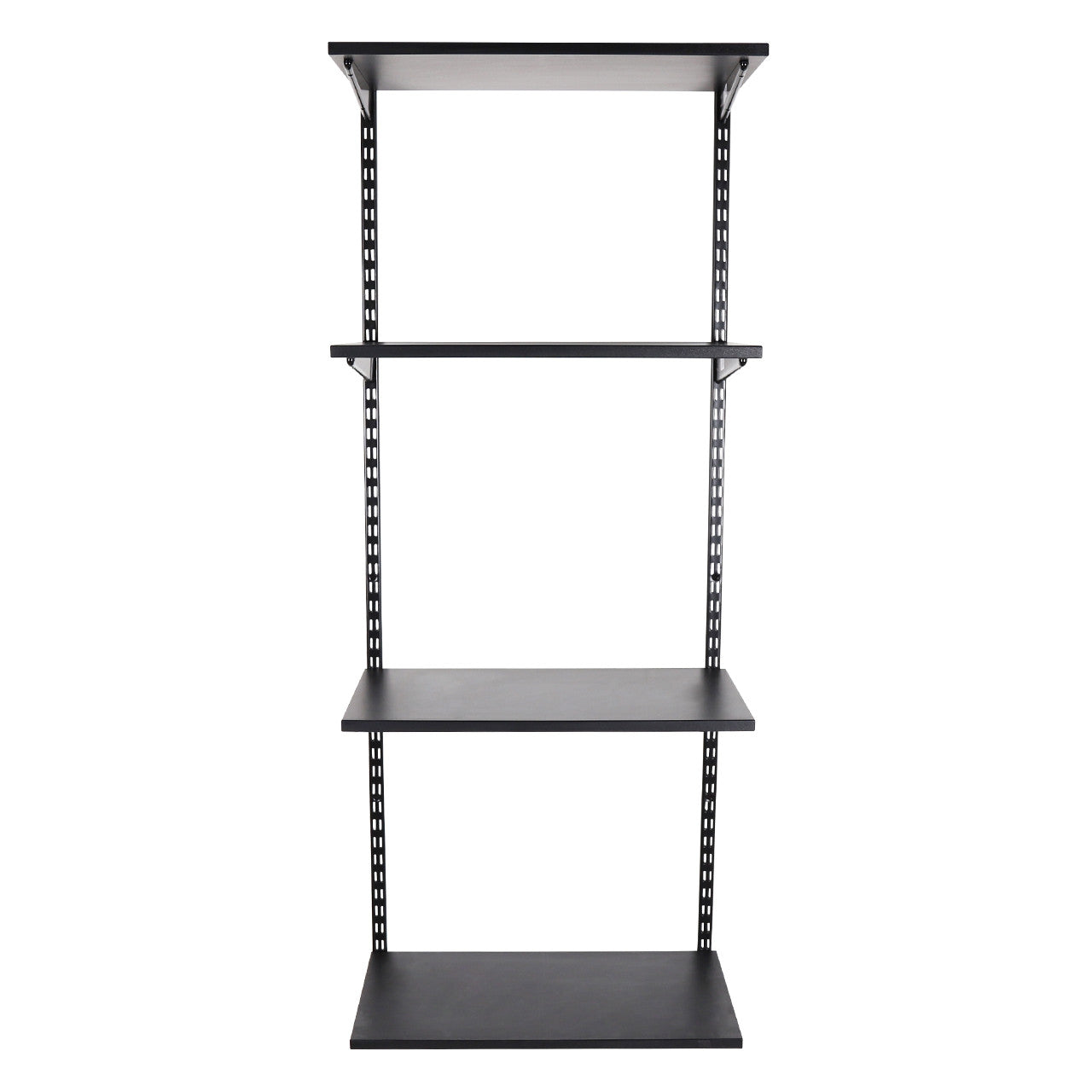 Black Twin Slot Shelving Kit - H1600mm - 4 Shelves