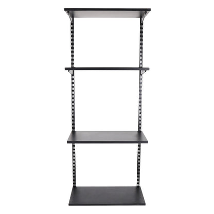 Black Twin Slot Shelving Kit - H1600mm - 4 Shelves
