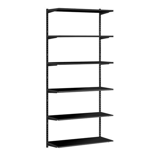 Black Twin Slot Shelving Kit - H1980mm - 6 Shelves