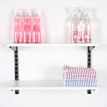 Black & White Twin Slot Shelving Kit - H430mm - 2 Shelves