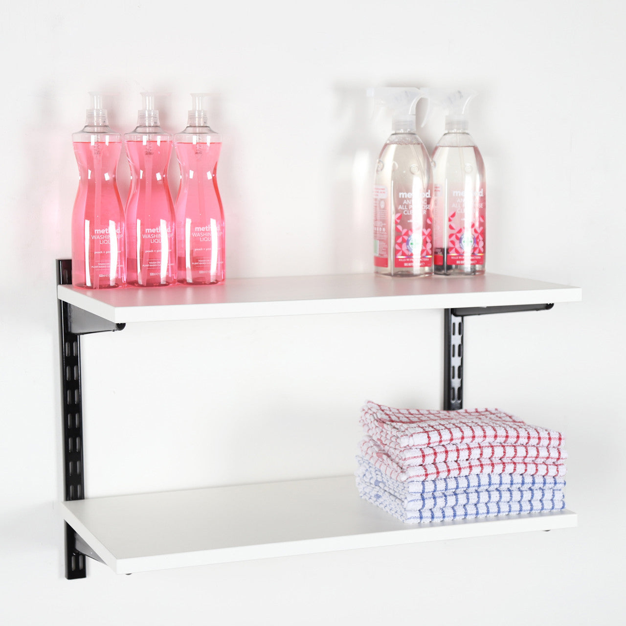 Black & White Twin Slot Shelving Kit - H430mm - 2 Shelves