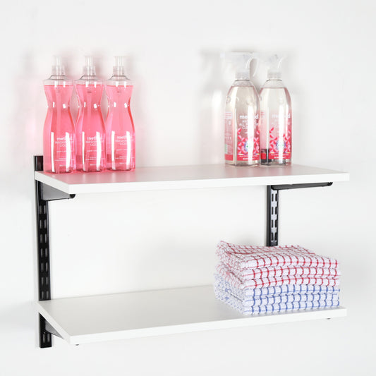 Black & White Twin Slot Shelving Kit - H430mm - 2 Shelves