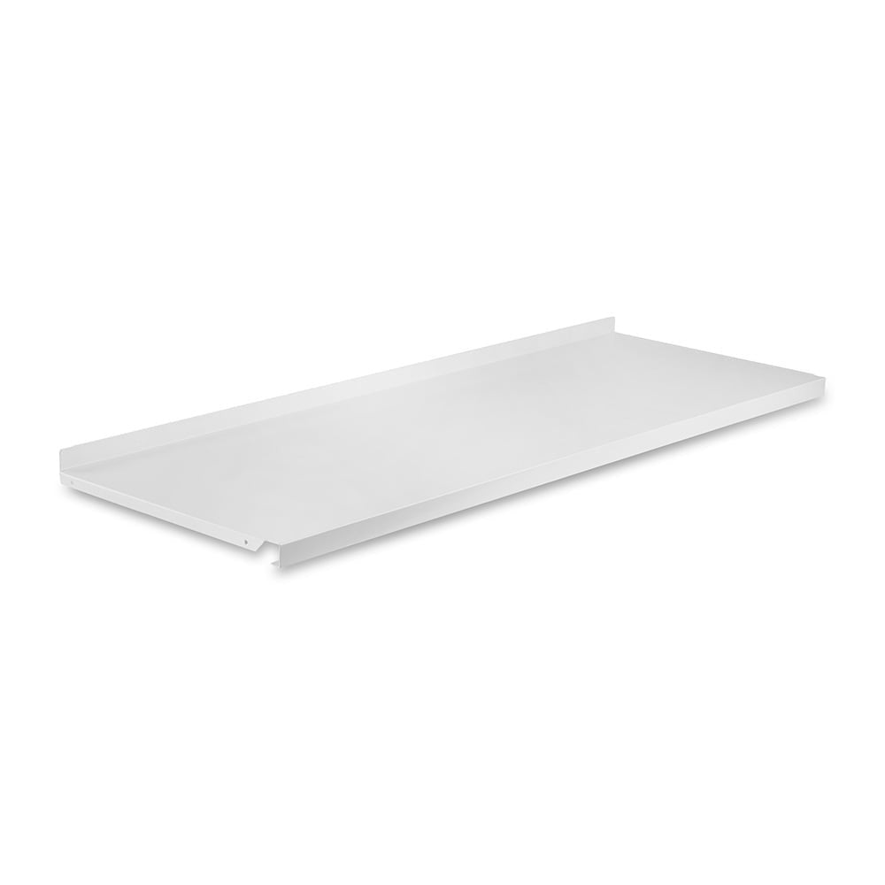 White Twin Slot Steel Shelf - W1000mm