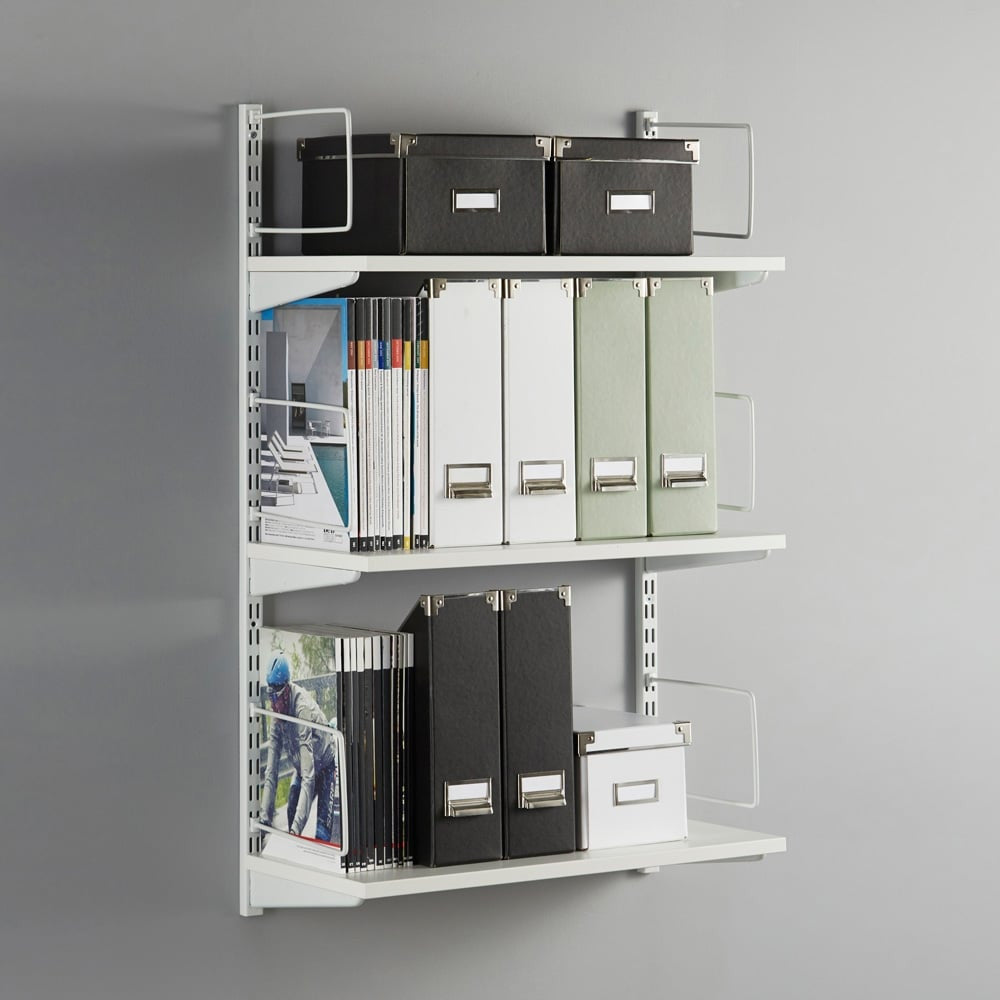 Pair of White Flexible Twin Slot Bookends