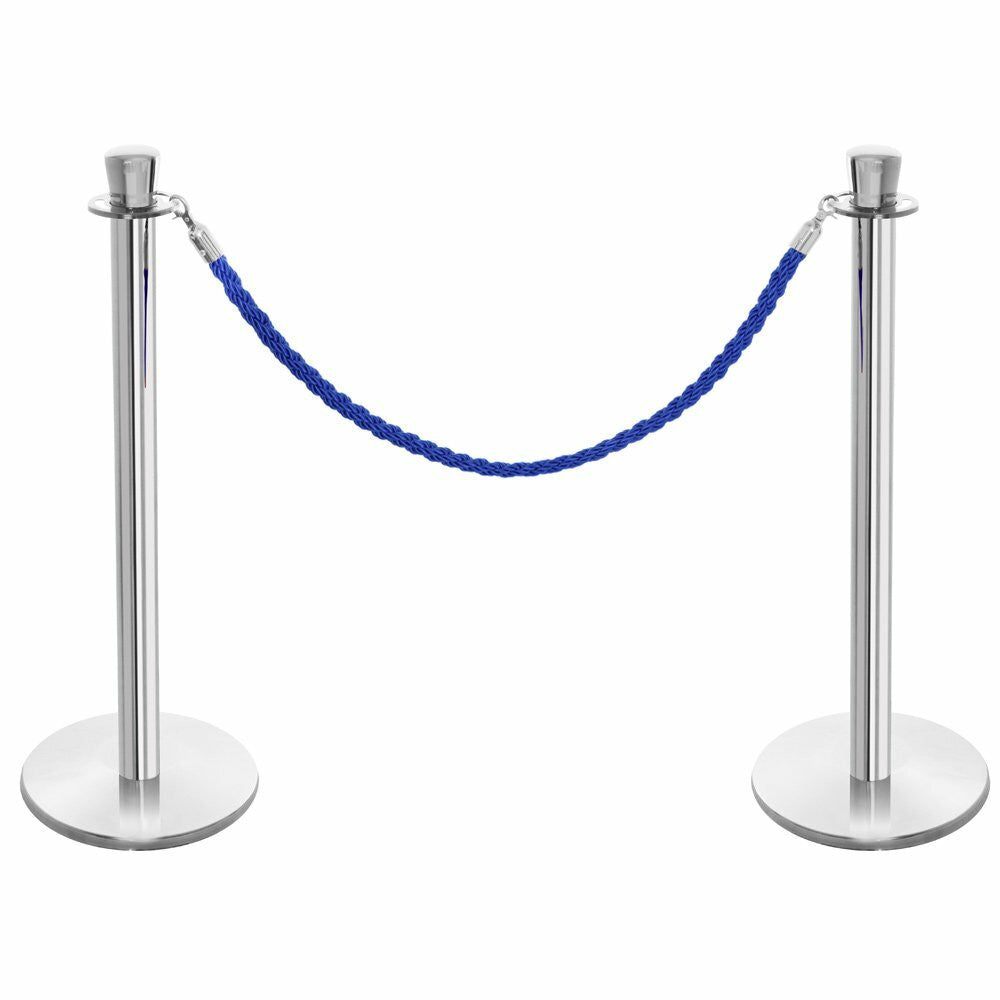 Wrapping Rope On Telepost Pair of Premium Rope Barrier Posts - Polished Stainless Steel Posts ...