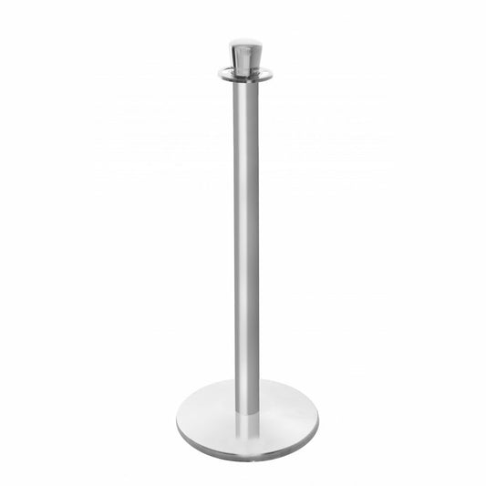 Pair of Premium Rope Barrier Posts - Polished Stainless Steel Posts with Red Velvet Rope