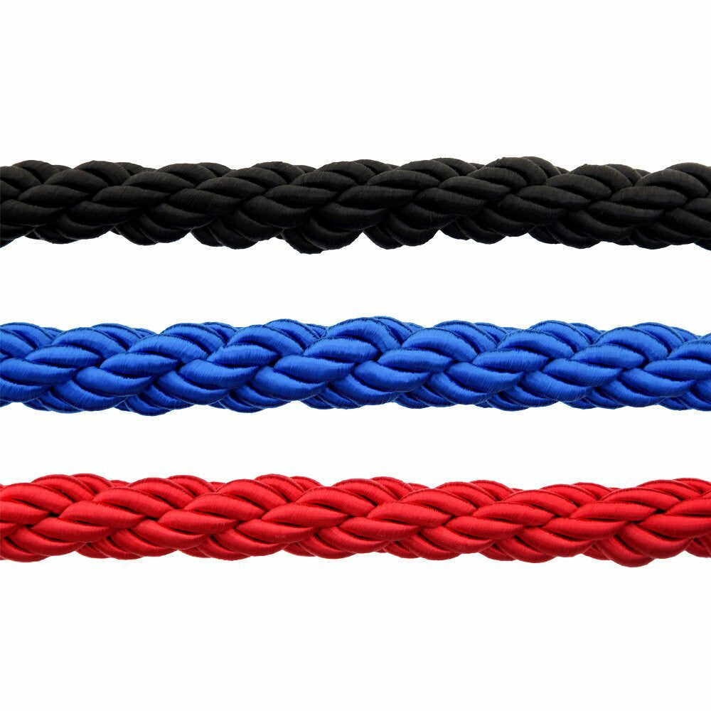 Pair of Premium Rope Barrier Posts - Polished Stainless Steel Posts with Red Velvet Rope