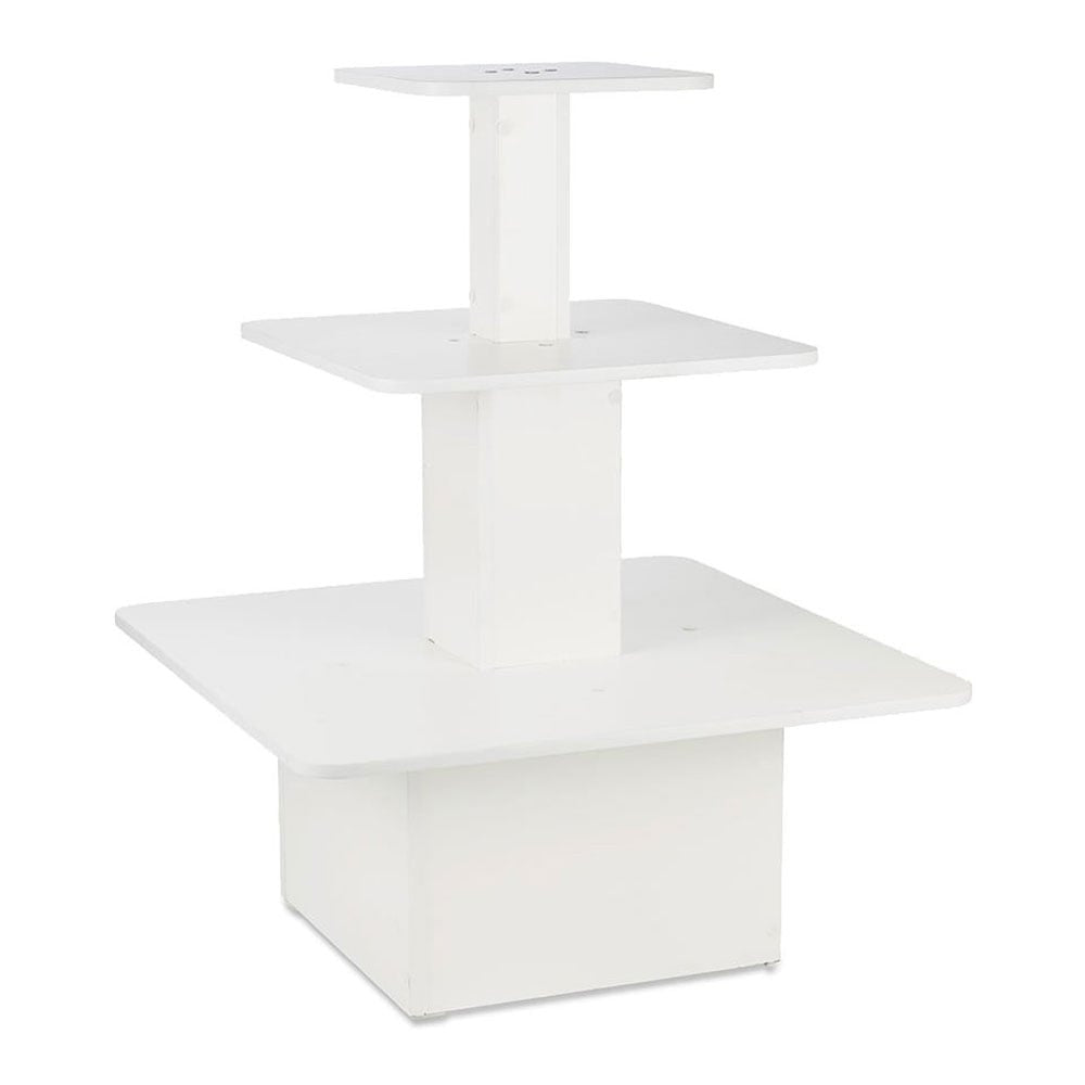White Small 3-Shelf Island Display Gondola - Silhouette Range