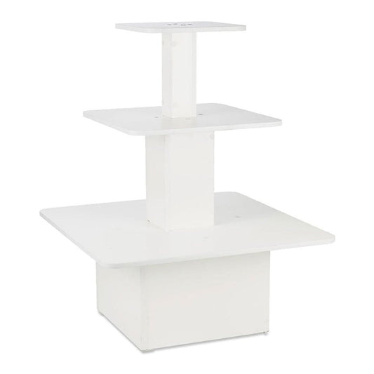 White Small 3-Shelf Island Display Gondola - Silhouette Range