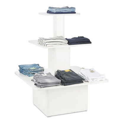 White Small 3-Shelf Island Display Gondola - Silhouette Range