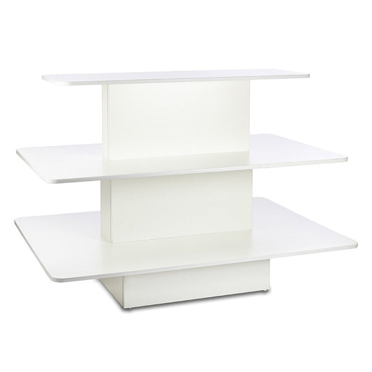 White 3-Shelf Island Display Gondola - Rectangular - Silhouette Range