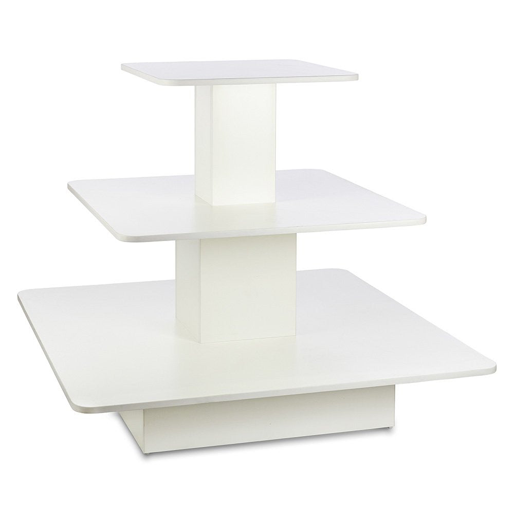 White 3-Shelf Island Display Gondola - Square - Silhouette Range