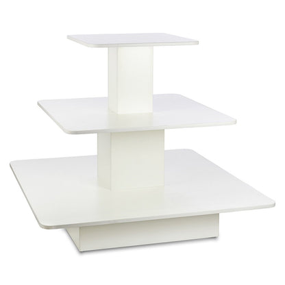 White 3-Shelf Island Display Gondola - Square - Silhouette Range