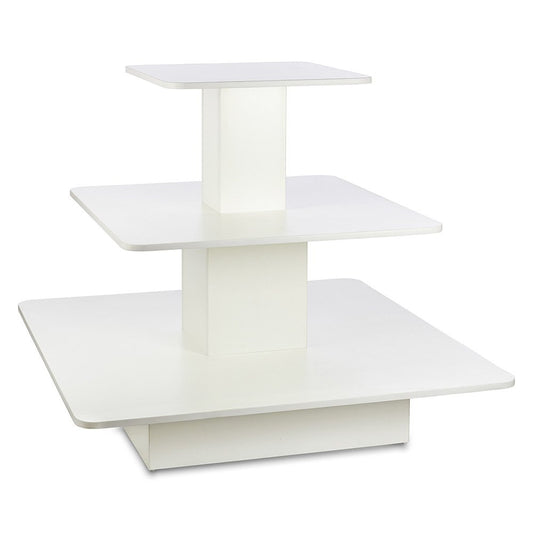 White 3-Shelf Island Display Gondola - Square - Silhouette Range