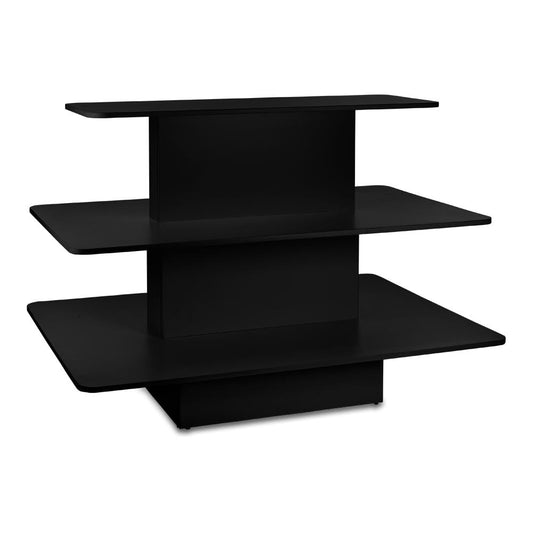 Black 3-Shelf Island Display Gondola - Rectangular - Silhouette Range