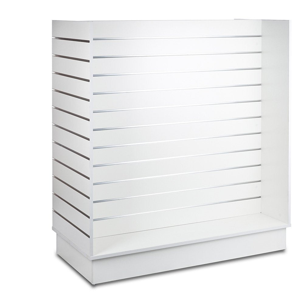 White Slatwall 'H'  Display Gondola with Aluminium Inserts - Silhouette Range