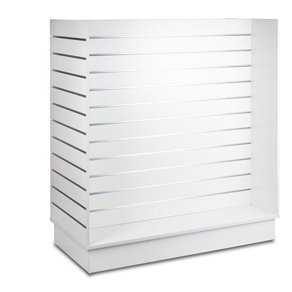White Slatwall 'H'  Display Gondola with Aluminium Inserts - Silhouette Range