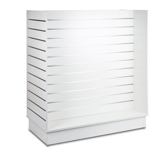 White Slatwall 'H'  Display Gondola with Aluminium Inserts - Silhouette Range