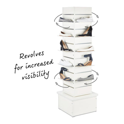 White Slatwall Revolving Tower with Aluminium Inserts - Silhouette Range