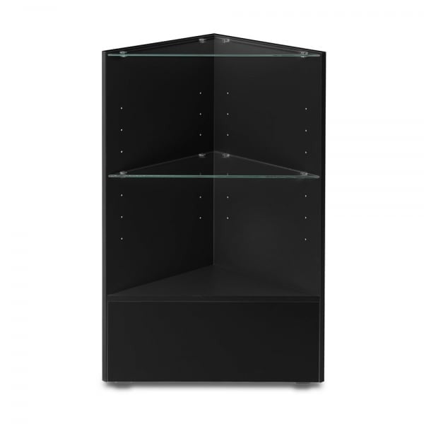 Black Shop Counter and Corner Display Unit with Glass Shelves Bundle - Silhouette Range