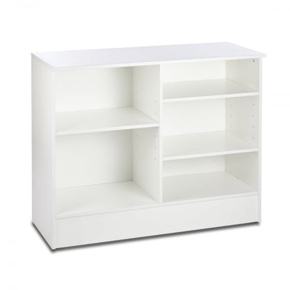 White Shop Counter and Corner Display Unit with Glass Shelves Bundle - Silhouette Range