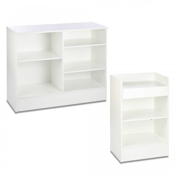 White Shop Counter and Till Unit Bundle - Silhouette Range