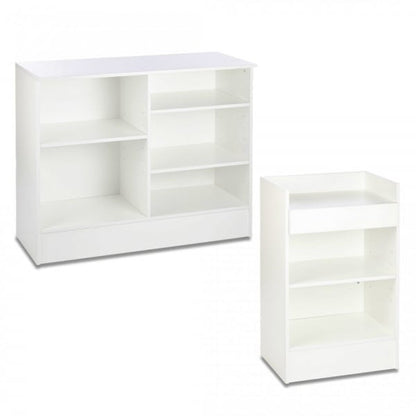 White Shop Counter and Till Unit Bundle - Silhouette Range