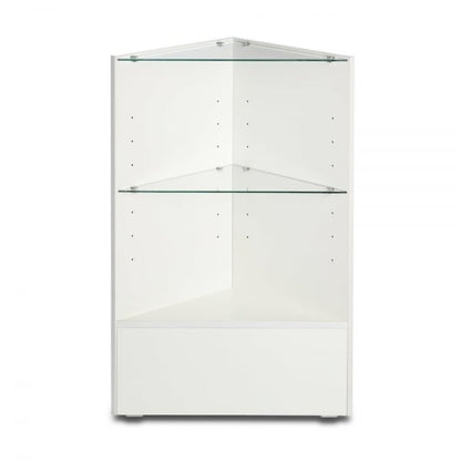 White Shop Counter With 1/4 Glass Display and Corner Display Unit Bundle - Silhouette Range