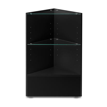 Black Shop Counter With 1/4 Glass Display and Corner Display Unit Bundle - Silhouette Range