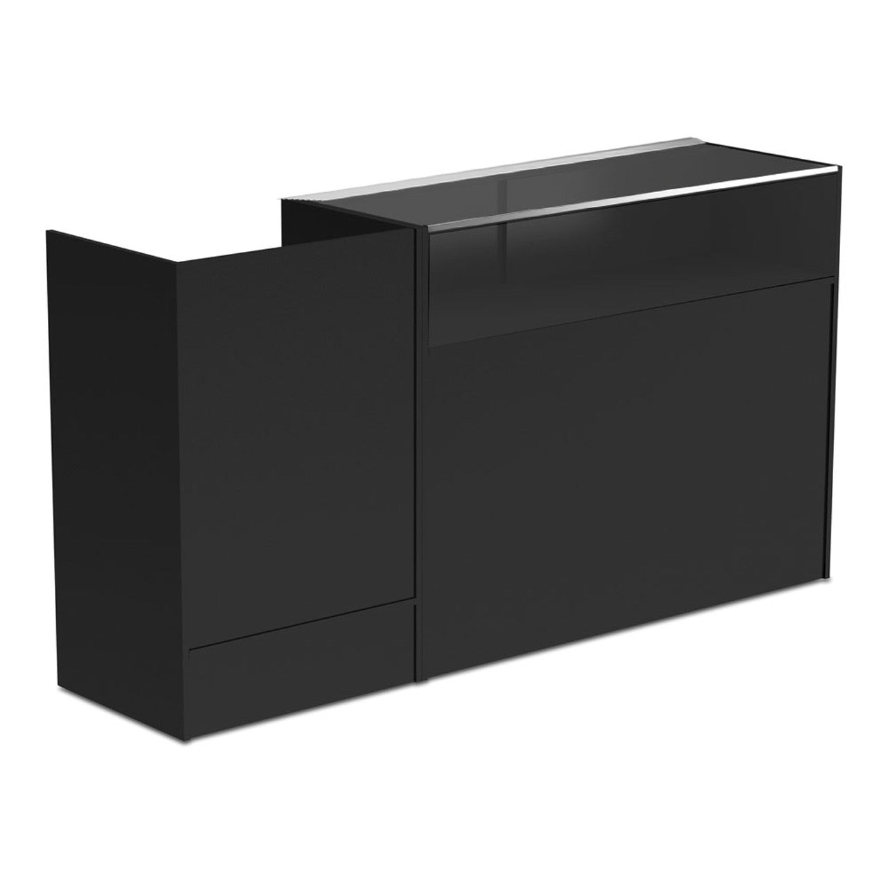 Shopfitting Counter Black Shop Counter With 1/4 Glass Display and Till Unit Bundle ...