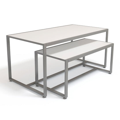 White Nesting Tables - 2-piece - Silhouette Range