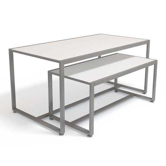 White Nesting Tables - 2-piece - Silhouette Range