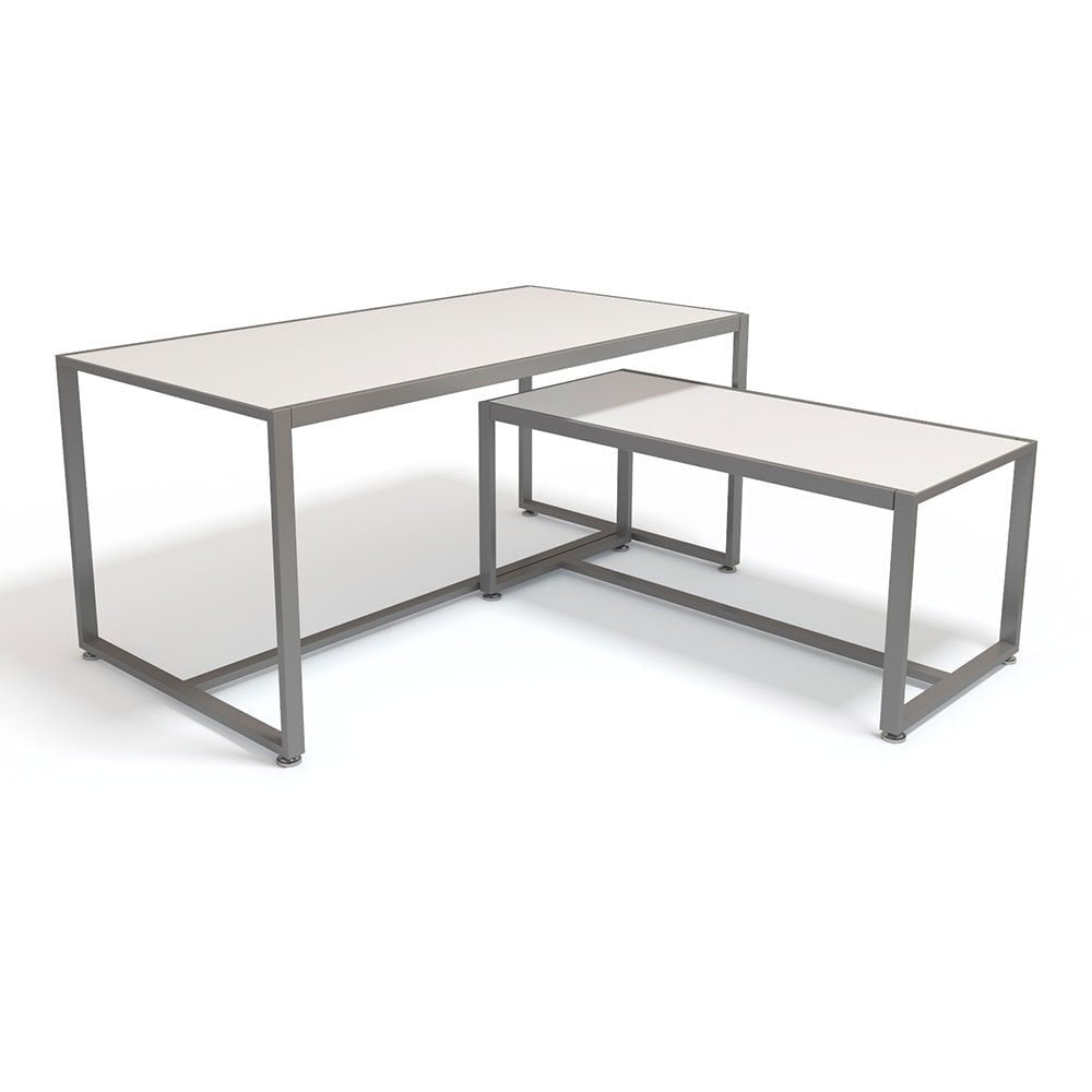 White Nesting Tables - 2-piece - Silhouette Range
