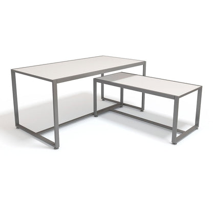 White Nesting Tables - 2-piece - Silhouette Range