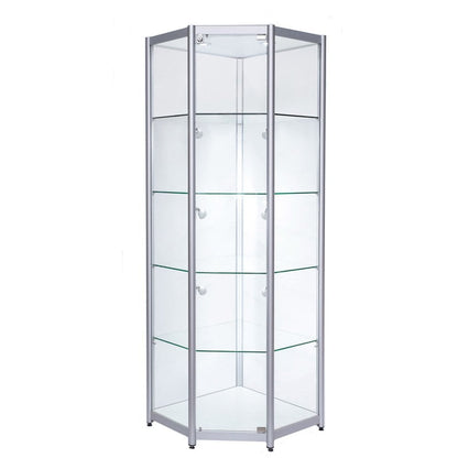Skyline Aluminium Tower Showcase - All Glass Display - Corner Unit