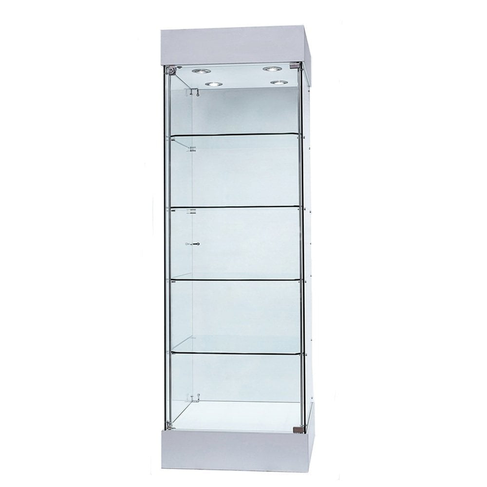 Skyline 360 Frameless Tower Showcase - All Glass Display - Single Door