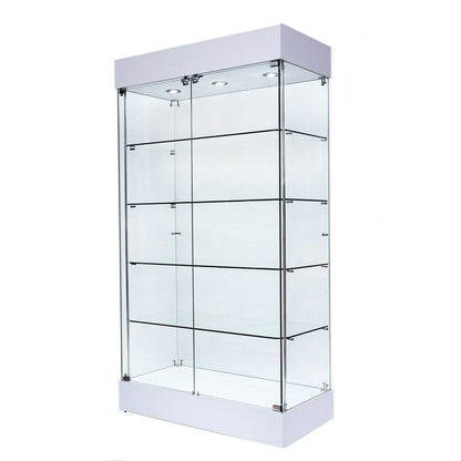 Skyline 360 Frameless Tower Showcase All-Glass Display - Double Door