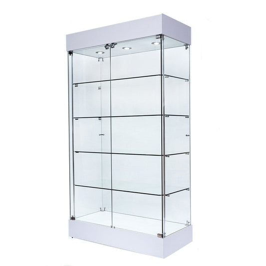 Skyline 360 Frameless Tower Showcase All-Glass Display - Double Door