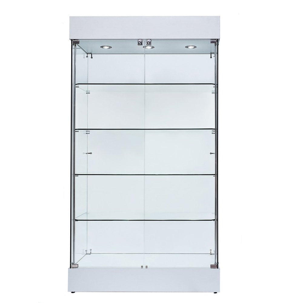 Skyline 360 Frameless Tower Showcase All-Glass Display - Double Door