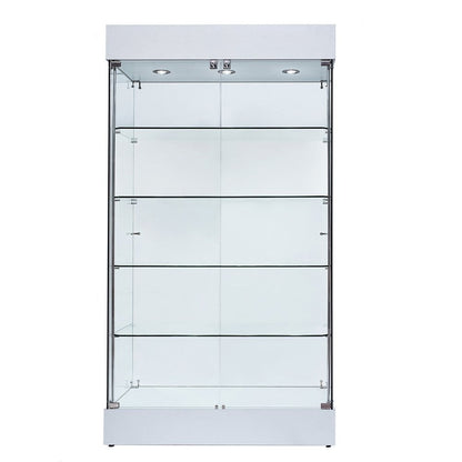 Skyline 360 Frameless Tower Showcase All-Glass Display - Double Door