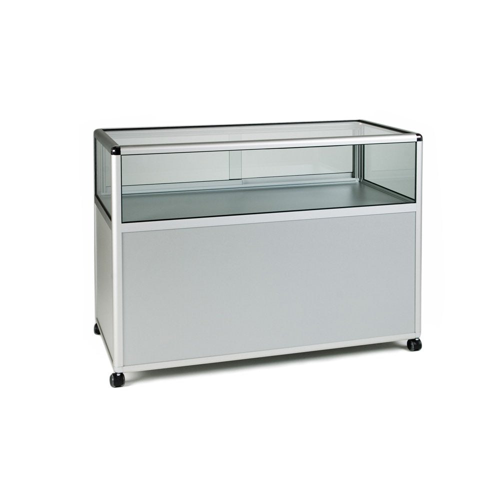 Glass Display Counter with Storage Cupboard - Contour Range