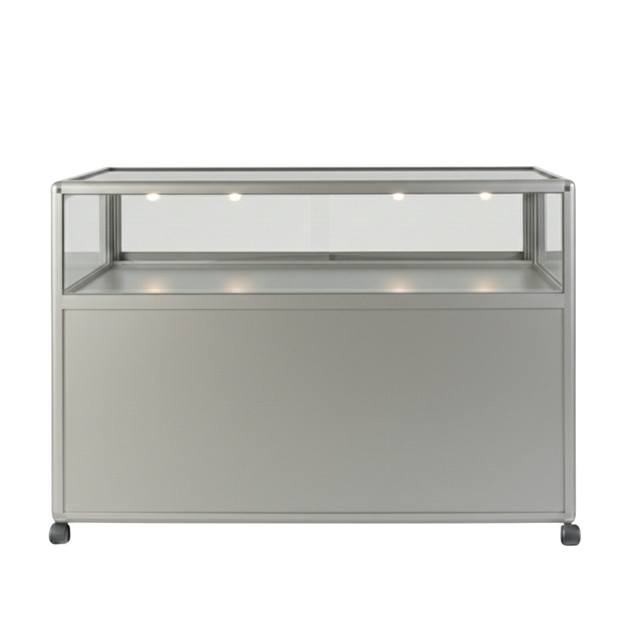 Glass Display Counter with Storage Cupboard - Contour Range