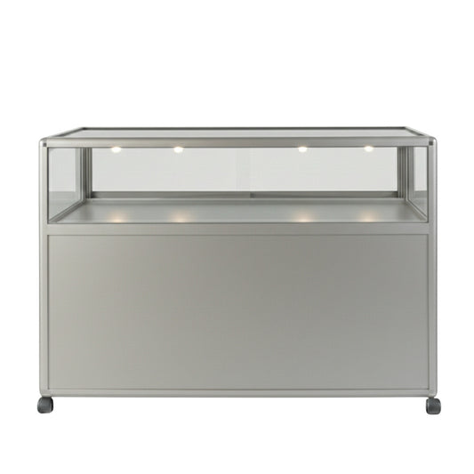 Glass Display Counter with Storage Cupboard - Contour Range