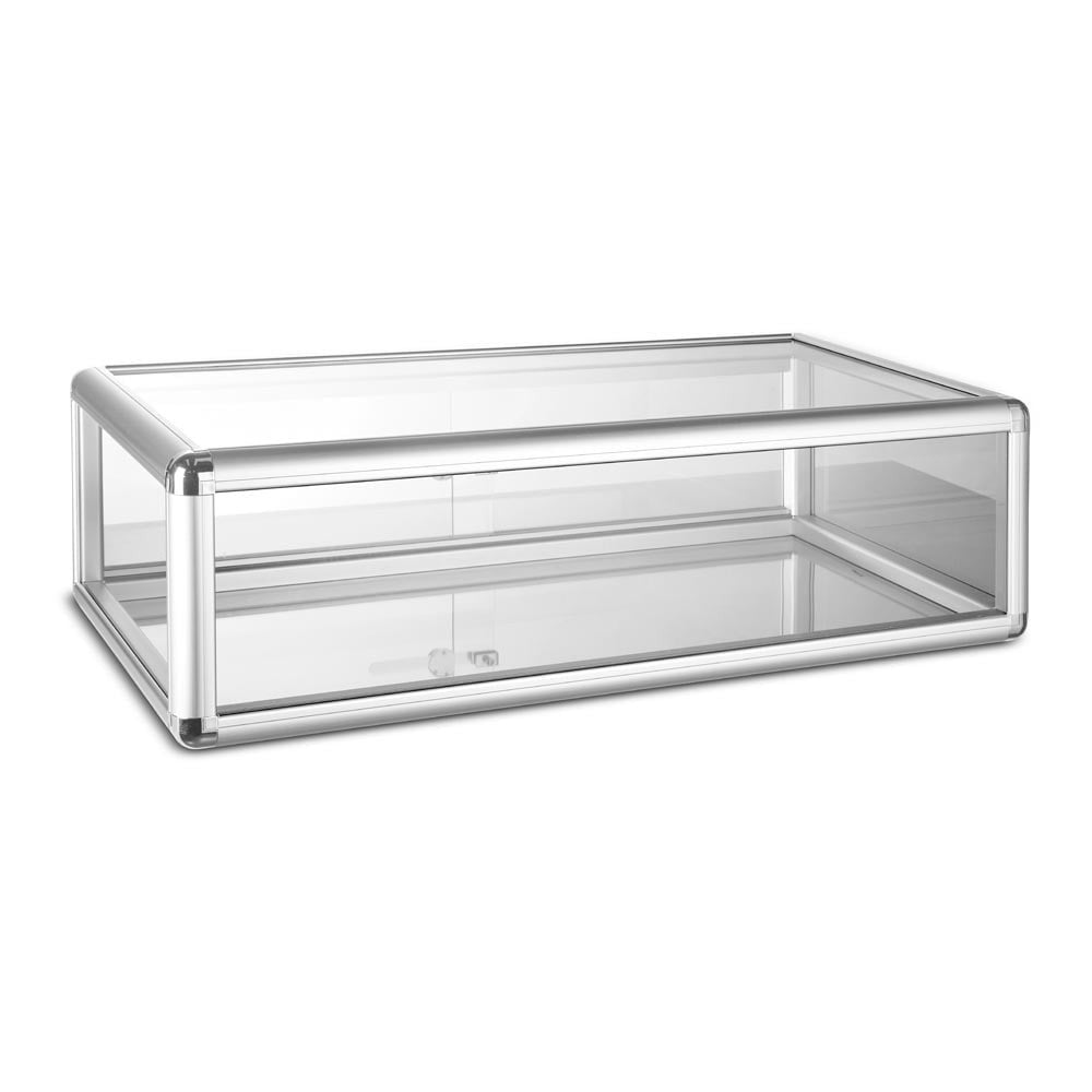 Aluminium/Glass Countertop Display Cabinet with Lock - Silver
