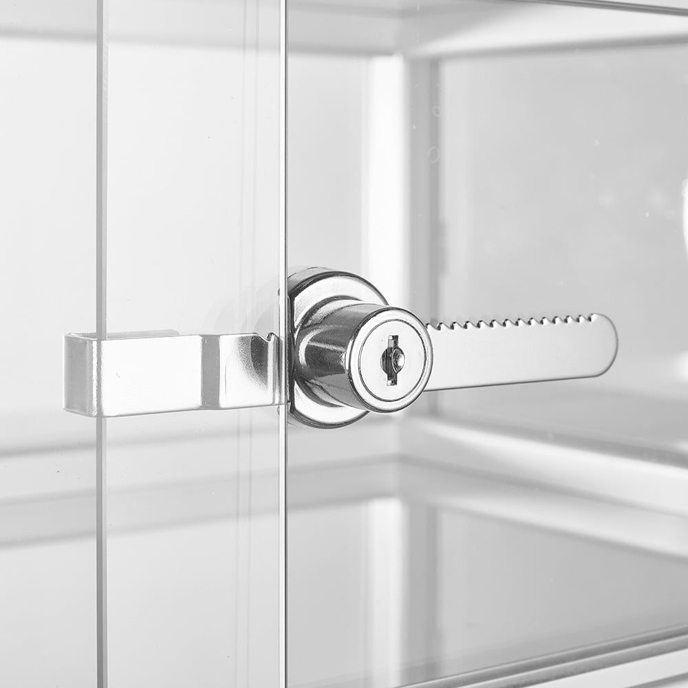 Aluminium/Glass Countertop Display Cabinet with Lock - Silver