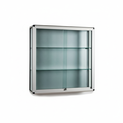 Wall-Mounted Glass Display Cabinet With or Without Lights - 2 Shelves
