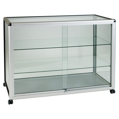 Glass Display Counter With or Without Mini Spotlights with 2 Glass Shelves - Contour Range